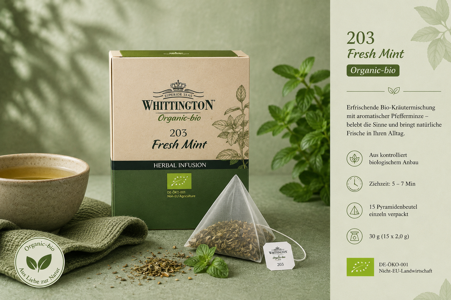 Whittington Organic Bio Fresh Mint Grüntee